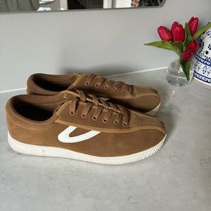 Brown suede Tretorn sneakers